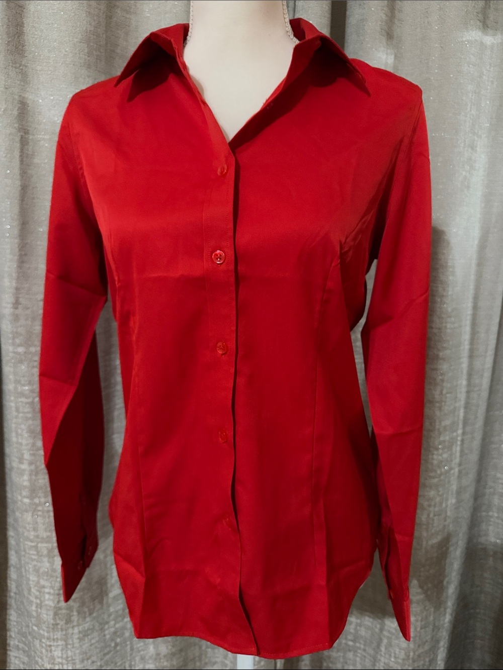 Women's Red Button-Front Shirt